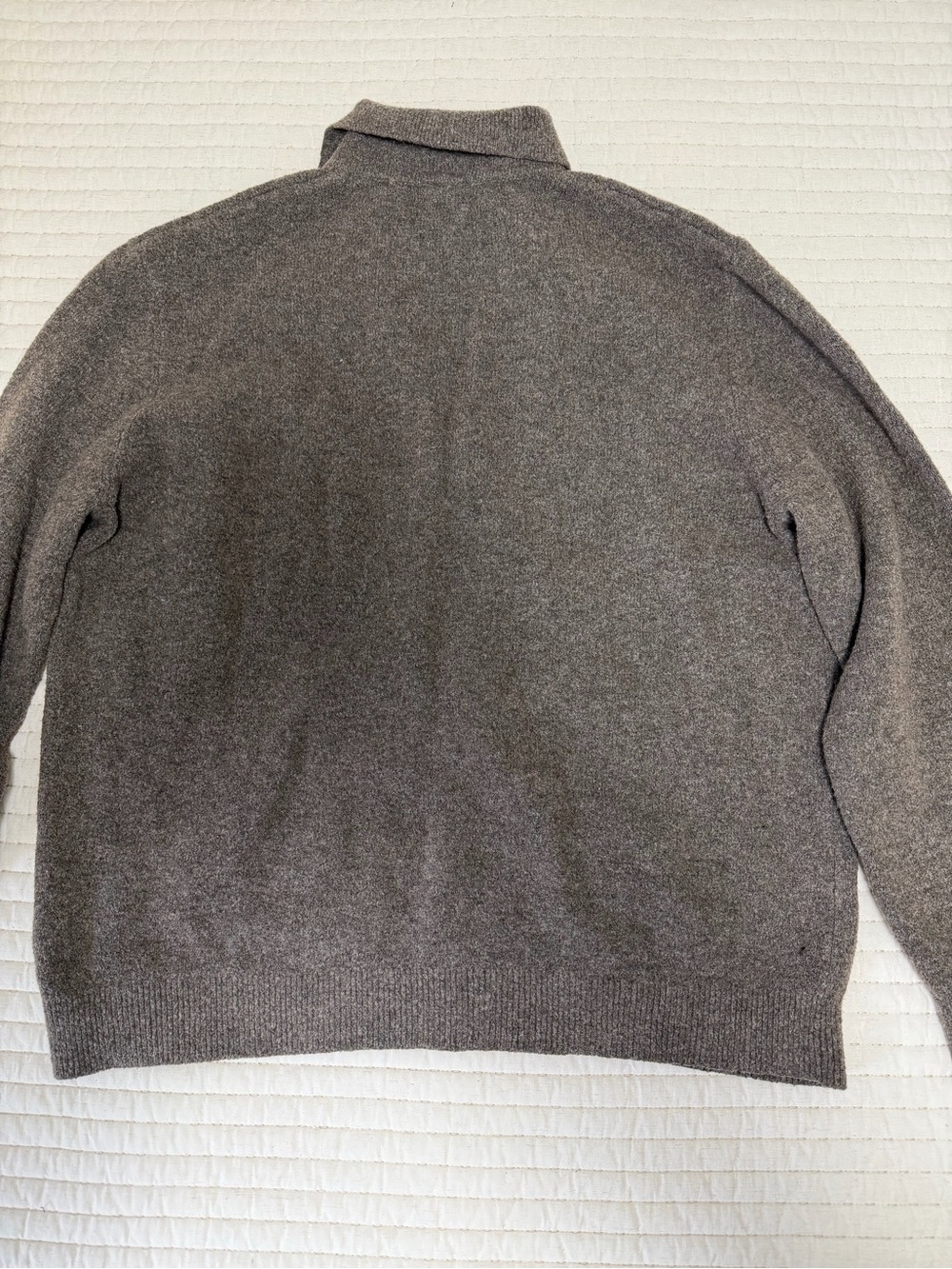 H&M Men's Zip-Front Sweater in Brown Heather - Picture 4 of 4